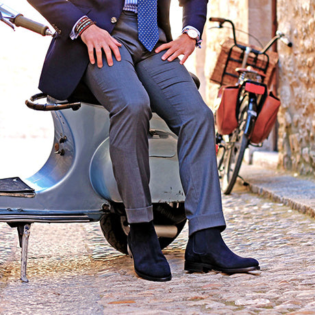 Blue suede deals boots for men